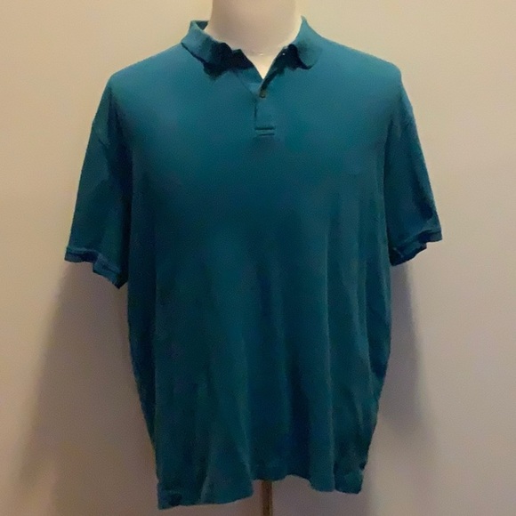 Van Heusen Collared Polo Shirt in 100% Blue Cotton (sz L) - Picture 1 of 6